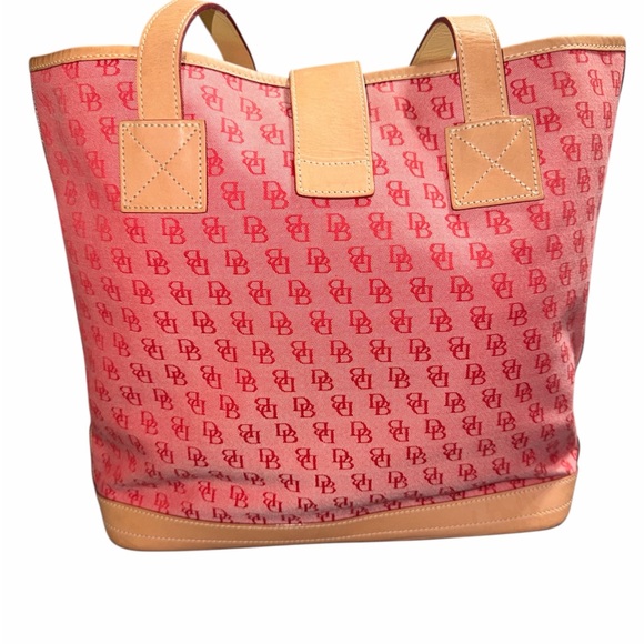 Dooney & Bourke Red and Tan Signature Tote - Picture 2 of 3